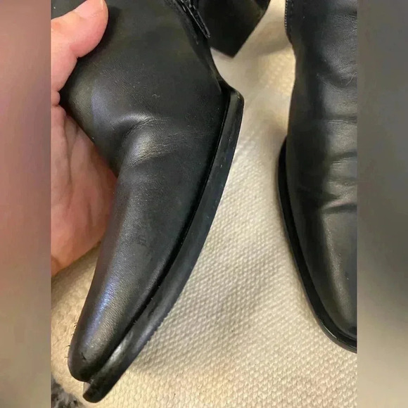 Coach Teresa black leather heeled boots, size 7 - Picture 9 of 13